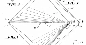 Close-up of G. D. Wanner's 1951 bi-conical kite patent.