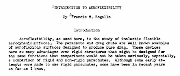 The first and only Rogallo's report for NACA.