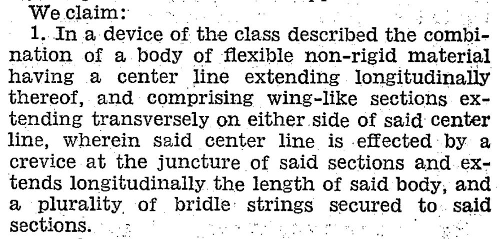 Visions are not reality. Rogallo's flexible kite patents are very restrictive.