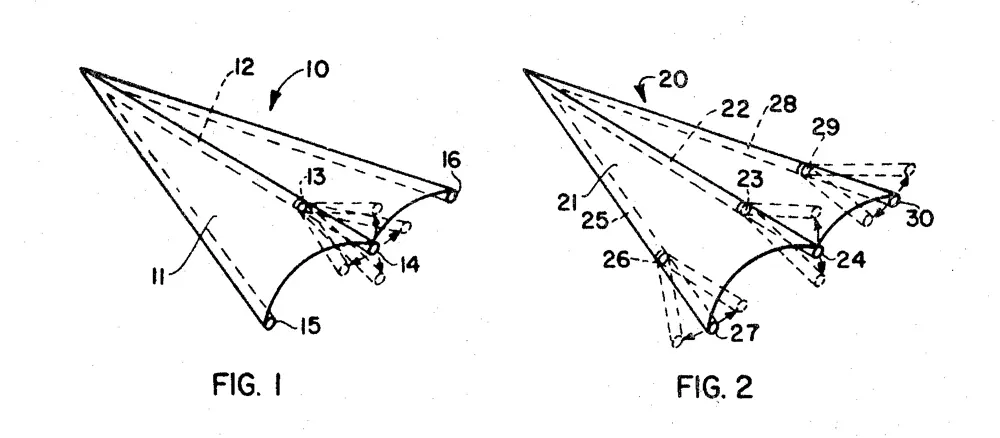 Rogallo 1968 patent for "Control Devices for Flexible Wing Aircraft".